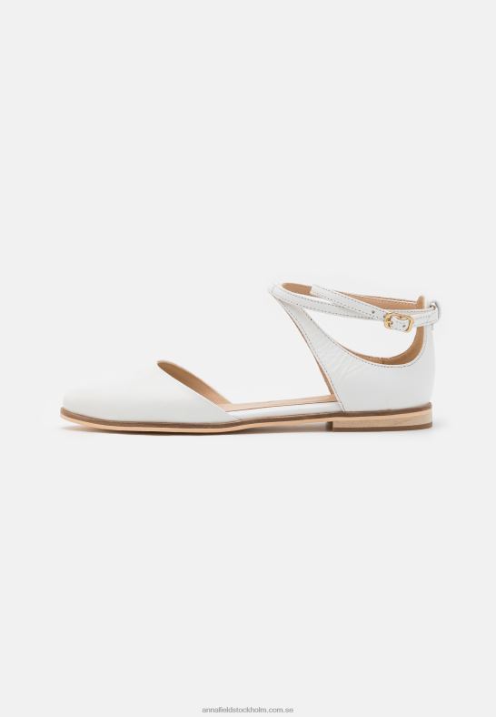 läder ankelrem balett pumps vit Anna Field 42BF62180 kvinnor