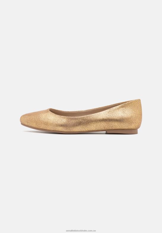läder balett pumps guld Anna Field 42BF62104 kvinnor