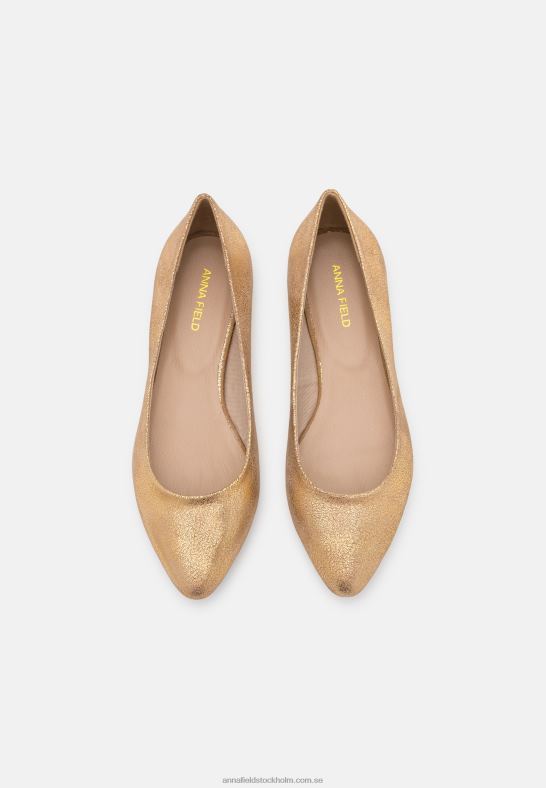 läder balett pumps guld Anna Field 42BF62104 kvinnor