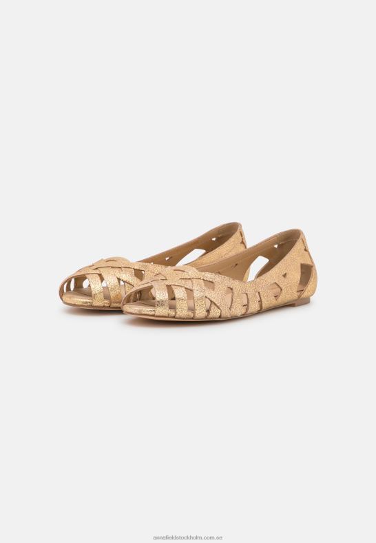 läder peeptoe balett pumps guld Anna Field 42BF62131 kvinnor