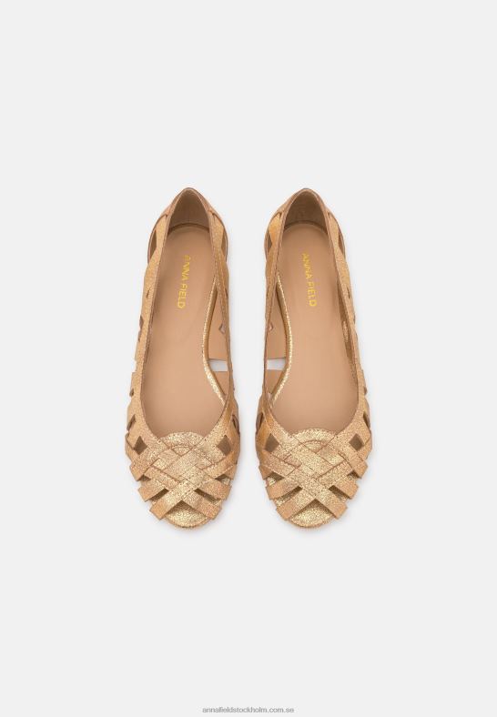 läder peeptoe balett pumps guld Anna Field 42BF62131 kvinnor