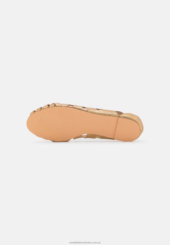 läder peeptoe balett pumps guld Anna Field 42BF62131 kvinnor