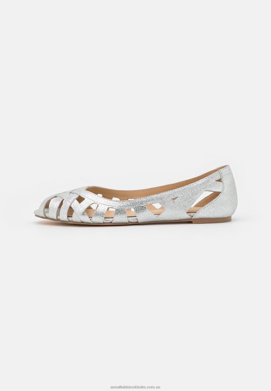 läder peeptoe balett pumps silver Anna Field 42BF62142 kvinnor