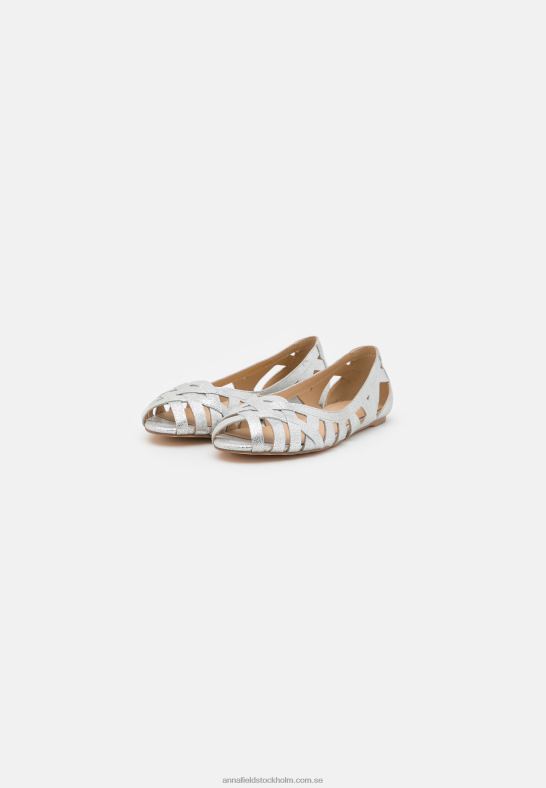 läder peeptoe balett pumps silver Anna Field 42BF62142 kvinnor