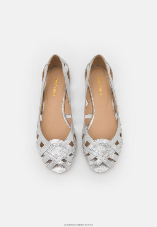 läder peeptoe balett pumps silver Anna Field 42BF62142 kvinnor