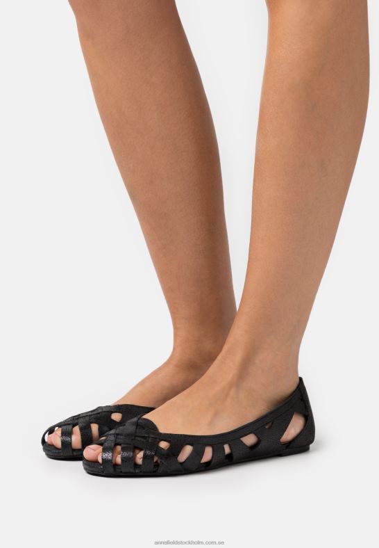 läder peeptoe balett pumps svart Anna Field 42BF62148 kvinnor