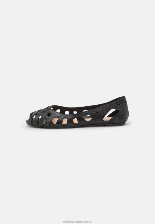 läder peeptoe balett pumps svart Anna Field 42BF62148 kvinnor
