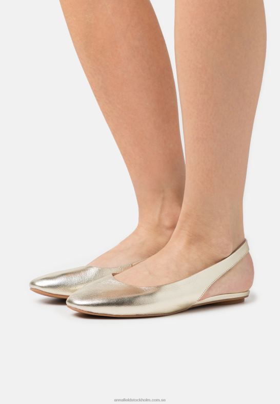 läder slingback balett pumps guld Anna Field 42BF62182 kvinnor