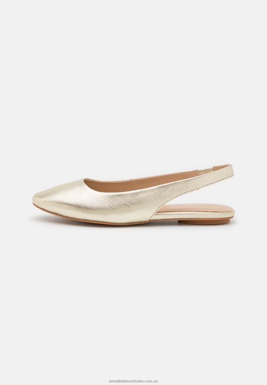 läder slingback balett pumps guld Anna Field 42BF62182 kvinnor