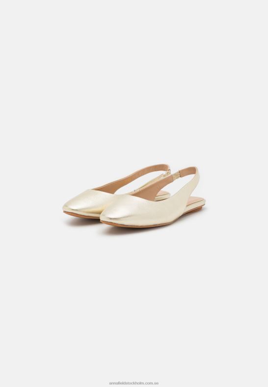 läder slingback balett pumps guld Anna Field 42BF62182 kvinnor