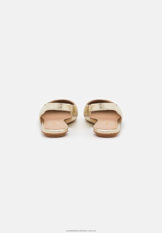 läder slingback balett pumps guld Anna Field 42BF62182 kvinnor