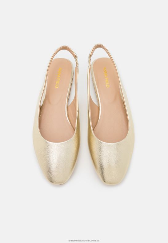 läder slingback balett pumps guld Anna Field 42BF62182 kvinnor