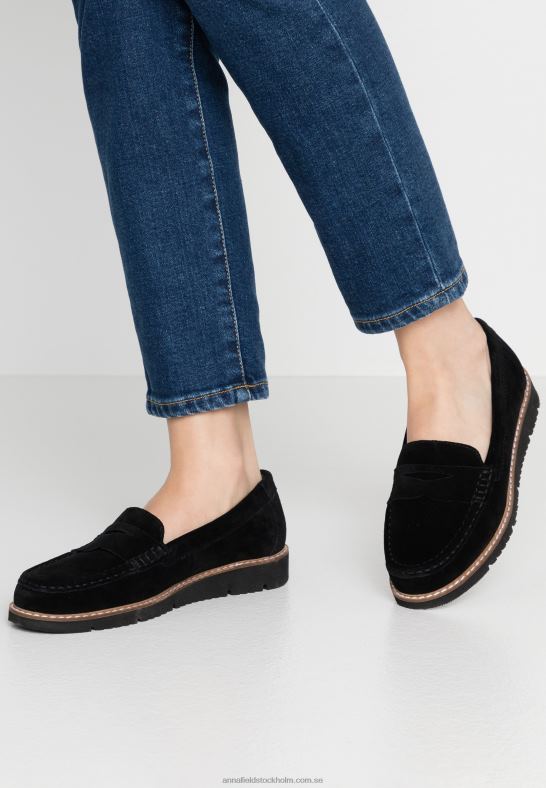 komfortläder slip-ons svart Anna Field 42BF61787 kvinnor