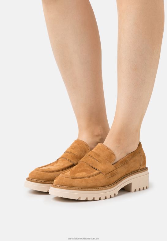 läder slip-ons konjak Anna Field 42BF61822 kvinnor