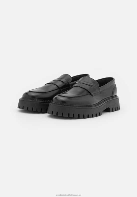 läder slip-ons svart Anna Field 42BF61791 kvinnor