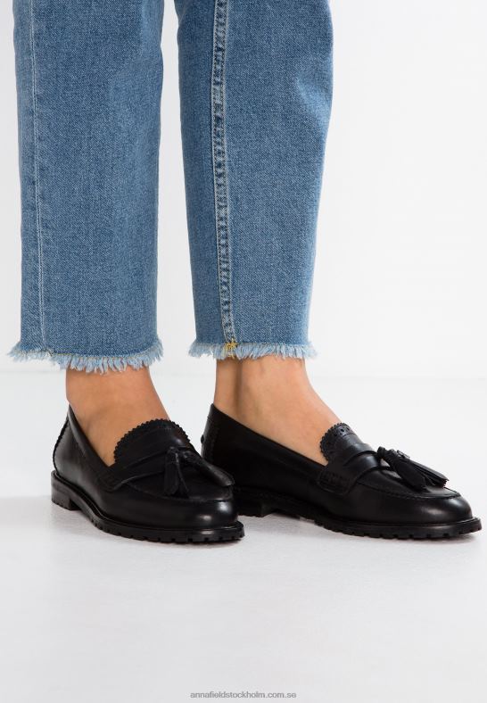 läder slip-ons svart Anna Field 42BF61829 kvinnor
