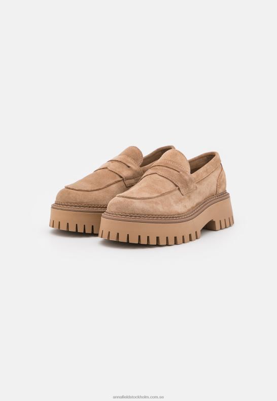 läder slip-ons taupe Anna Field 42BF61783 kvinnor