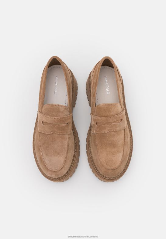 läder slip-ons taupe Anna Field 42BF61783 kvinnor