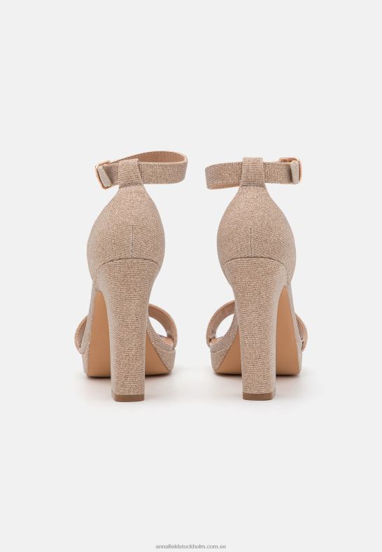 högklackade sandaler roséguld Anna Field 42BF61566 kvinnor