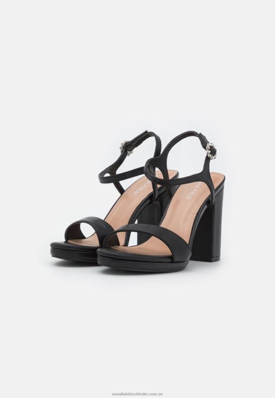 högklackade sandaler svarta Anna Field 42BF61375 kvinnor