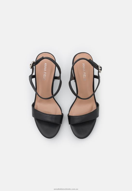 högklackade sandaler svarta Anna Field 42BF61375 kvinnor