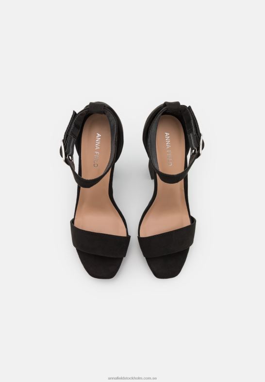 högklackade sandaler svarta Anna Field 42BF61564 kvinnor