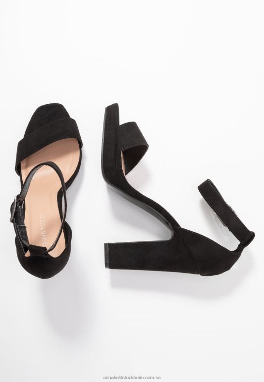 högklackade sandaler svarta Anna Field 42BF61565 kvinnor