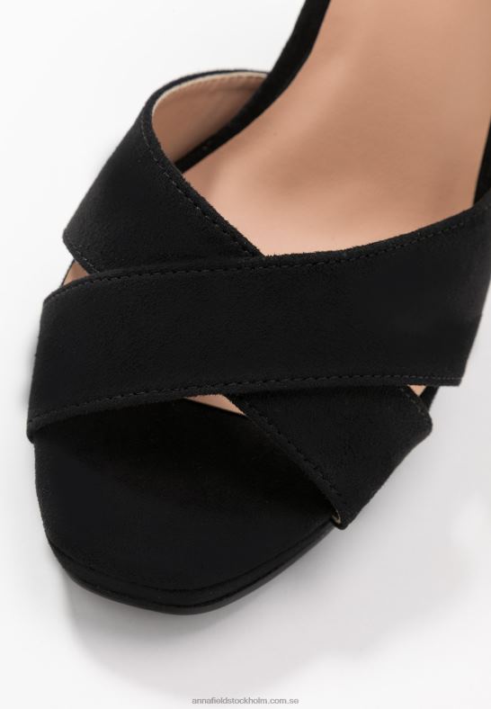 högklackade sandaler svarta Anna Field 42BF61567 kvinnor