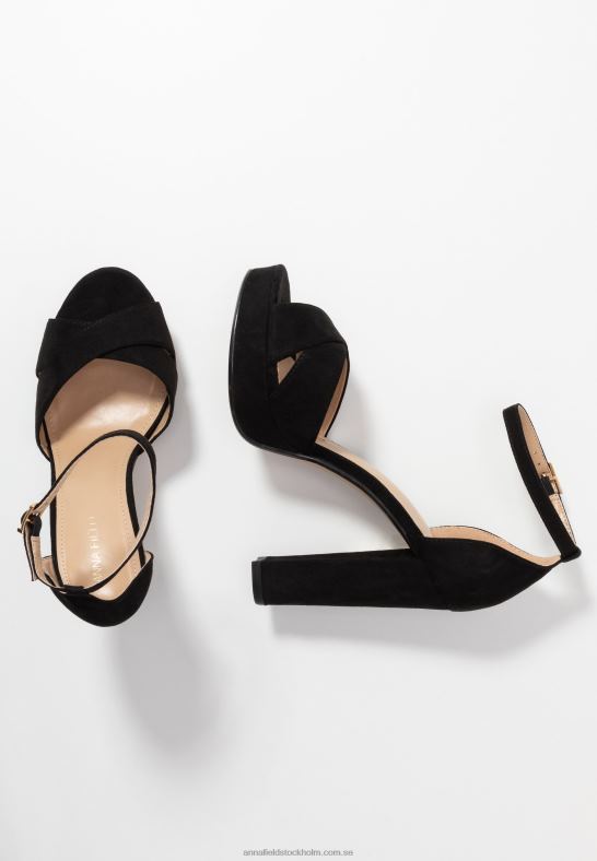 högklackade sandaler svarta Anna Field 42BF61570 kvinnor