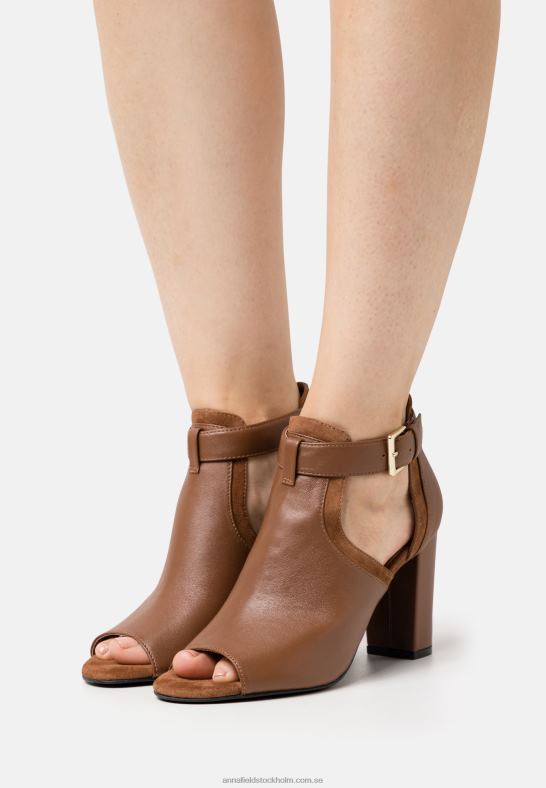 läder ankel manschett sandaler cognac Anna Field 42BF61333 kvinnor