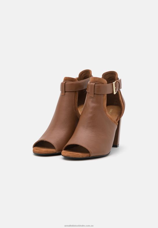 läder ankel manschett sandaler cognac Anna Field 42BF61333 kvinnor