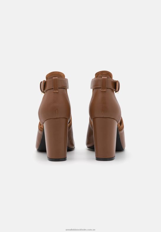 läder ankel manschett sandaler cognac Anna Field 42BF61333 kvinnor