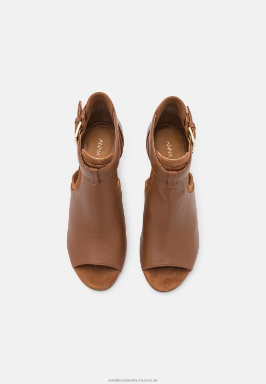 läder ankel manschett sandaler cognac Anna Field 42BF61333 kvinnor
