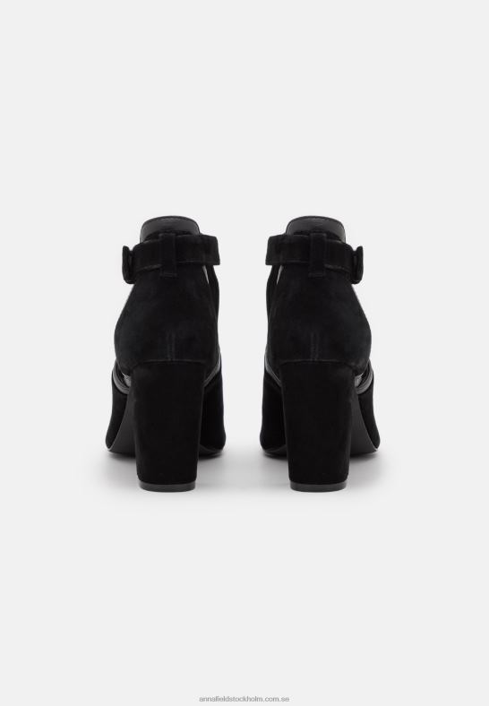 läder ankel manschett sandaler svart Anna Field 42BF61314 kvinnor