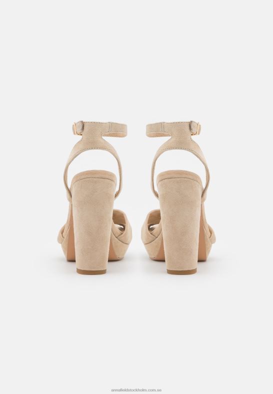 läder högklackade sandaler beige Anna Field 42BF61578 kvinnor
