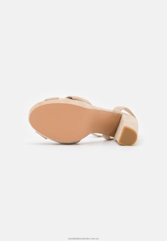 läder högklackade sandaler beige Anna Field 42BF61578 kvinnor