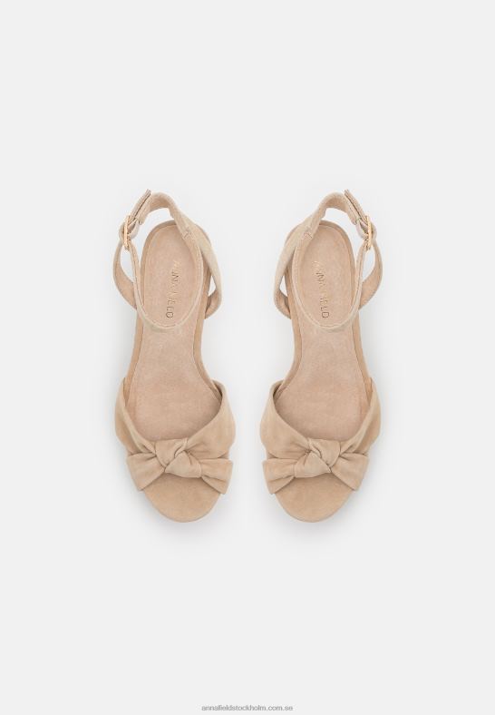 läder högklackade sandaler beige Anna Field 42BF61578 kvinnor