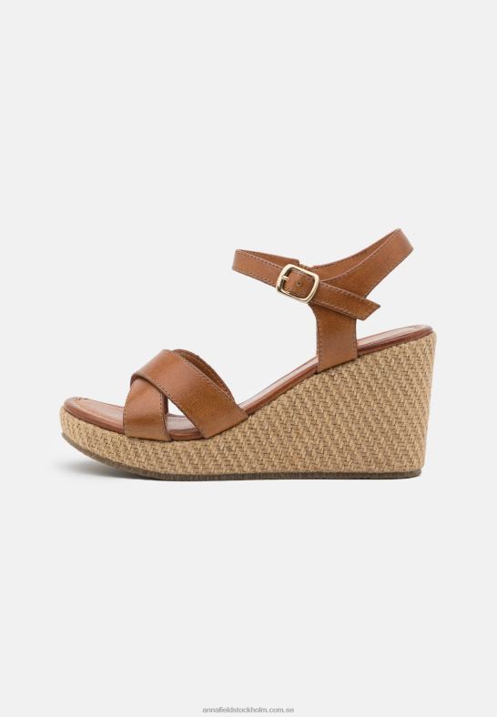 läder högklackade sandaler cognac Anna Field 42BF61478 kvinnor