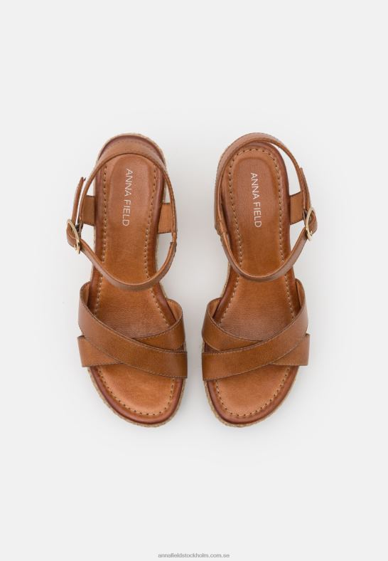 läder högklackade sandaler cognac Anna Field 42BF61478 kvinnor