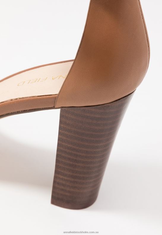 läder högklackade sandaler cognac Anna Field 42BF61549 kvinnor