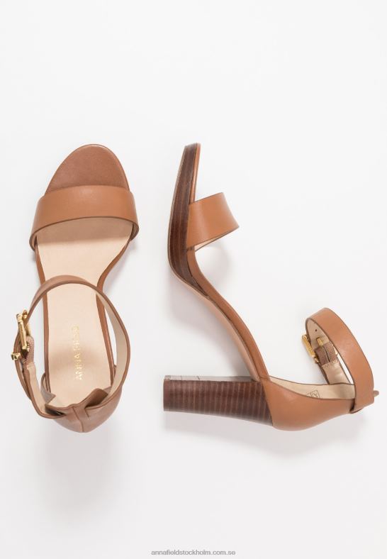 läder högklackade sandaler cognac Anna Field 42BF61549 kvinnor