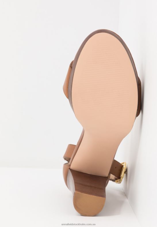 läder högklackade sandaler cognac Anna Field 42BF61549 kvinnor