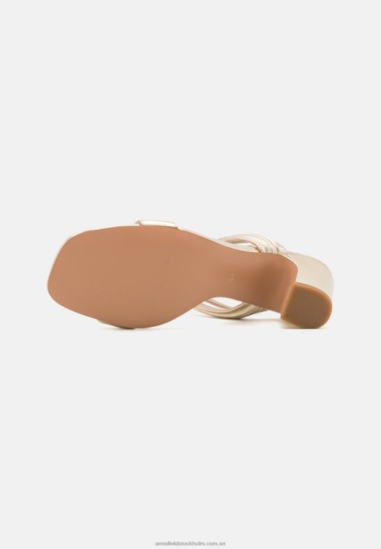 läder högklackade sandaler guldfärgade Anna Field 42BF61372 kvinnor