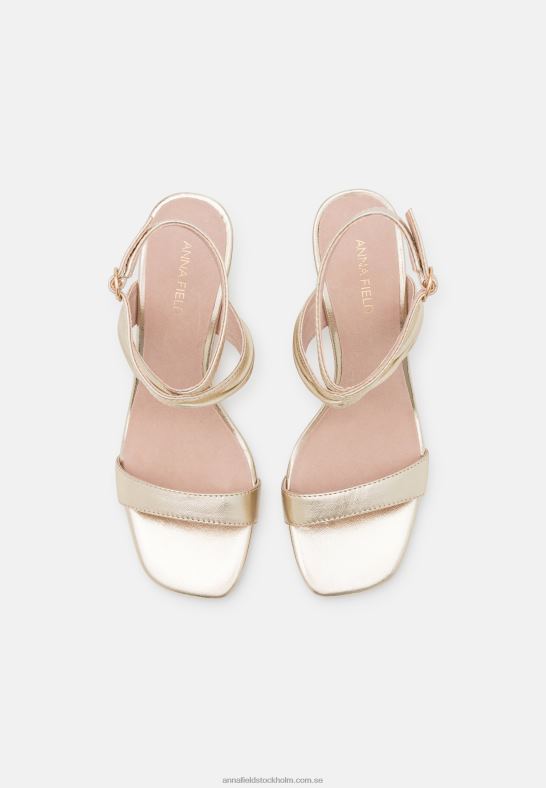läder högklackade sandaler guldfärgade Anna Field 42BF61372 kvinnor