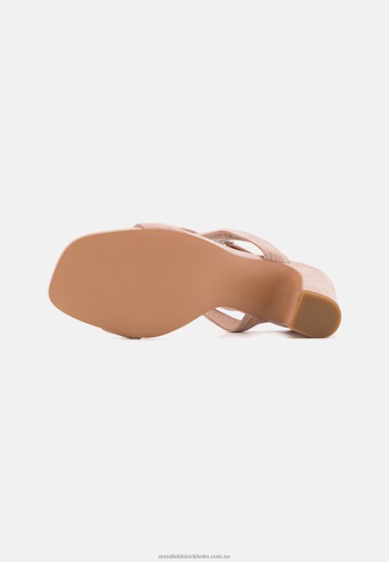 läder högklackade sandaler roséguldfärgade Anna Field 42BF61336 kvinnor