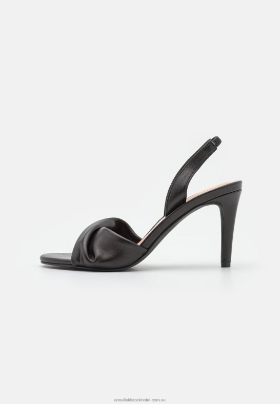 läder högklackade sandaler svarta Anna Field 42BF61265 kvinnor