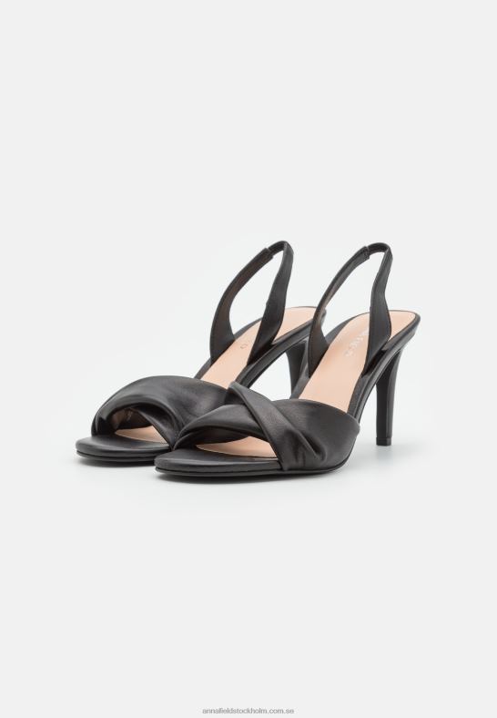 läder högklackade sandaler svarta Anna Field 42BF61265 kvinnor