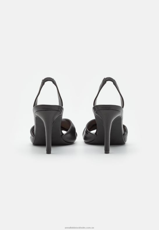 läder högklackade sandaler svarta Anna Field 42BF61265 kvinnor