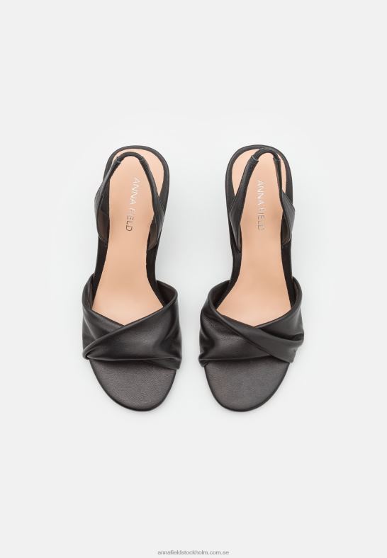 läder högklackade sandaler svarta Anna Field 42BF61265 kvinnor
