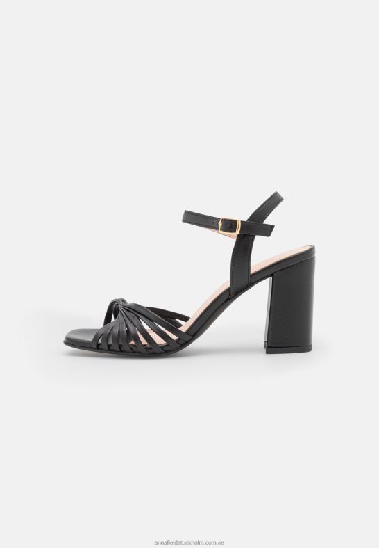 läder högklackade sandaler svarta Anna Field 42BF61400 kvinnor